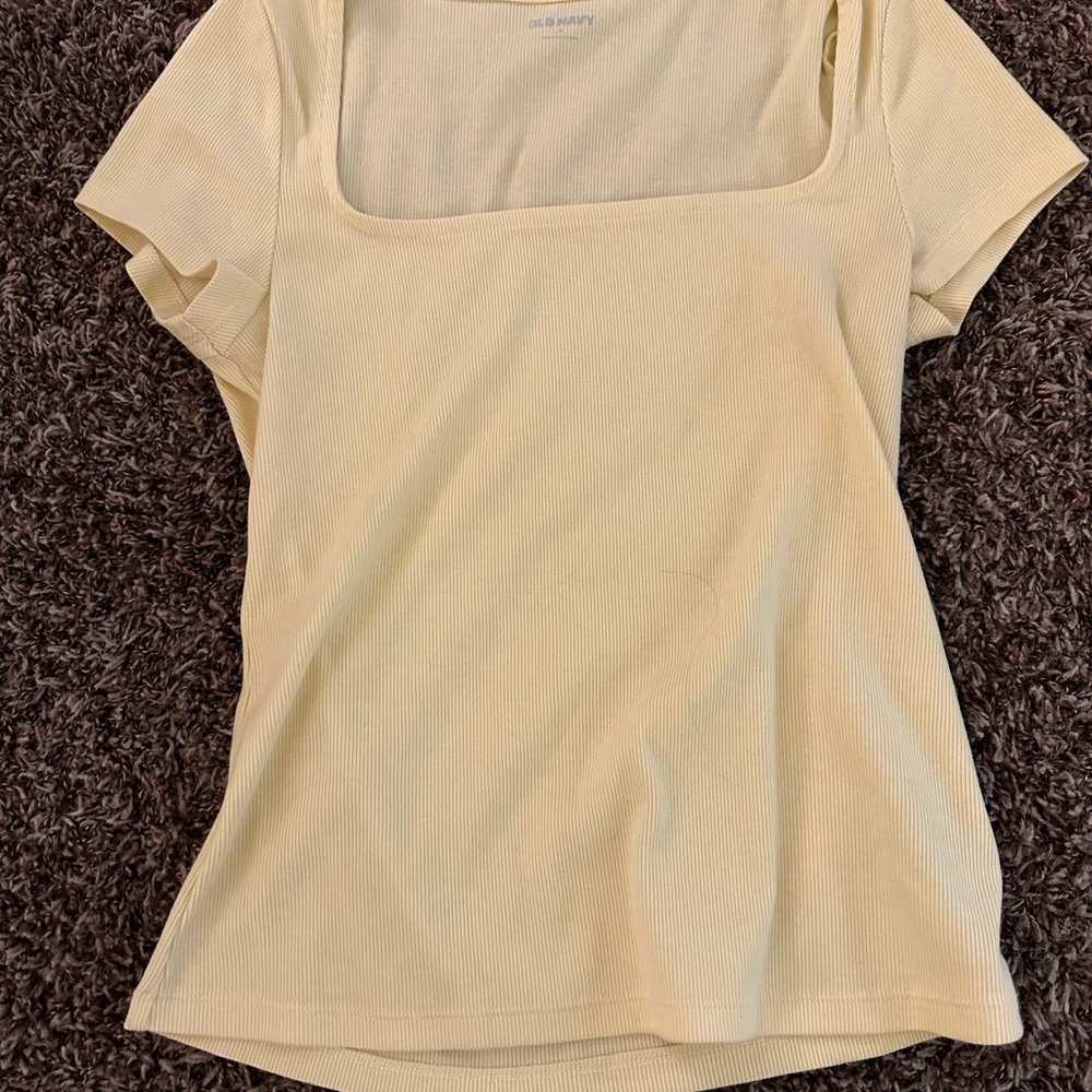 Old Navy Women's Yellow Square Neck Tee